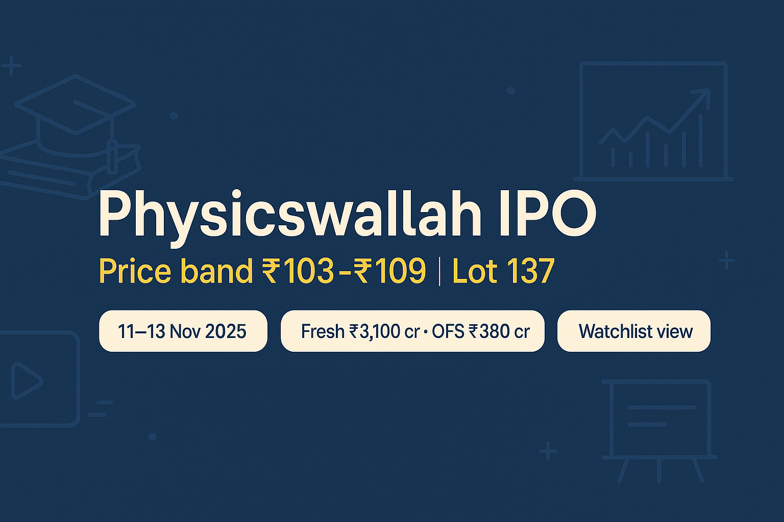 Physicswallah IPO Analysis: Price Band ₹103–₹109, Lot 137, Fresh ₹3,100 cr